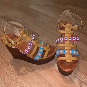 Boho Beaded Wedges